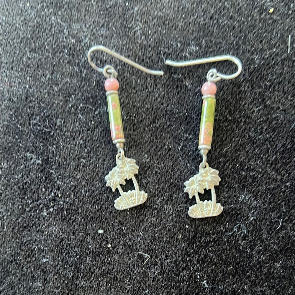 Tropical Silver Palm Tree Earrings